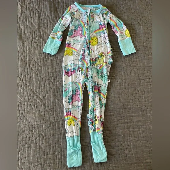 Bums & Roses My Little Pony Classic Ruffle Convertible Romper Bamboo 18-24 Month - Picture 1 of 6